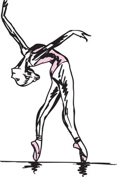 Sketch of ballet dancer. vector illustration