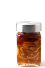 Lemon and honey in a crystal jar