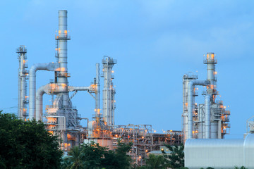 Oil refinery at twilight (Map Ta Phut Industrial Estate Rayong T