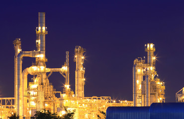 Oil refinery at twilight (Map Ta Phut Industrial Estate Rayong T