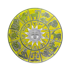 Yellow horoscope wheel