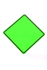 Empty green warning sign,isolated - Blank Traffic Sign