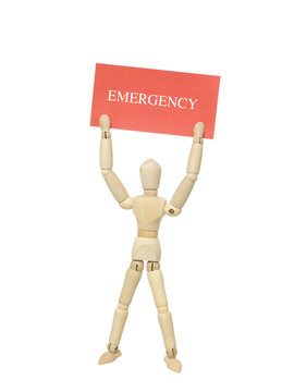 Doll with Emergency Sign
