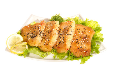 Roasted fish with lemon