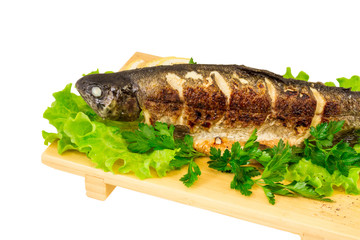 Roasted striped sea bass