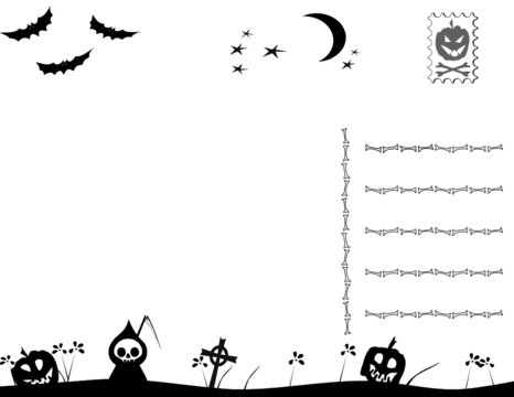 Hallowen postcard (back)