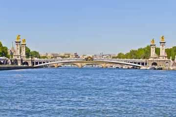 Photo sur Plexiglas Pont Alexandre III Pont Alexandre III est un célèbre pont en arc à Paris, France.
