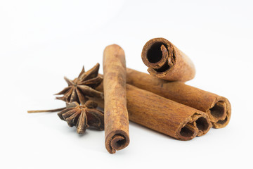 Cinnamon sticks and anise stars
