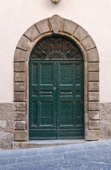 Wooden door. Tuscania. Lazio. Italy.