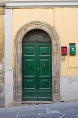 Wooden door. Tuscania. Lazio. Italy.