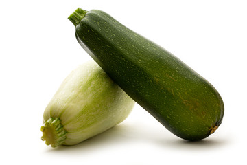 Green marrows on white background