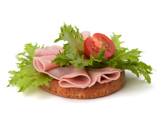 healthy sandwich with vegetable and smoked ham