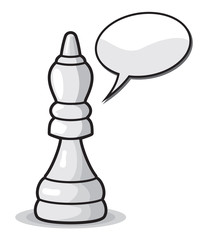 Queen Chess illustration with cloud speech bubble