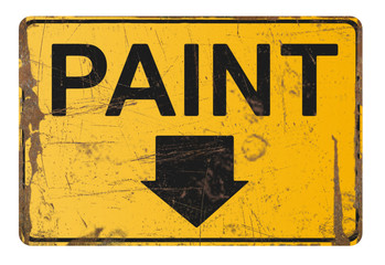 Rusty paint sign