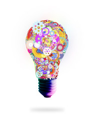 light bulb design by cogs and gears
