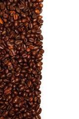 Coffee beans background isolated white