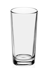 empty, transparent glass on the white background