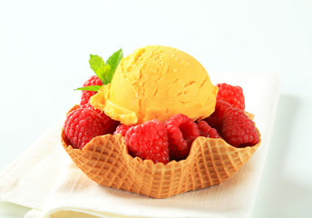 Fruit ice cream dessert