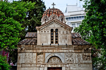 grèce; Athènes : église byzantine
