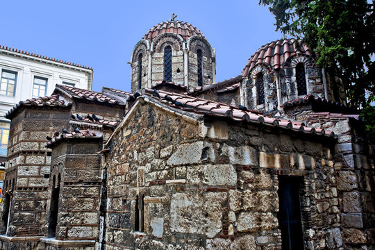 grèce; Athènes : église byzantine