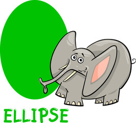 ellipse shape with cartoon elephant