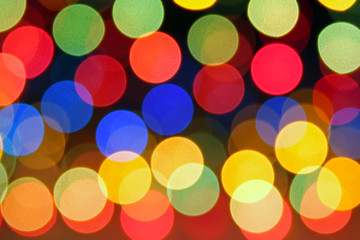 Colourful Christmas light bokeh background