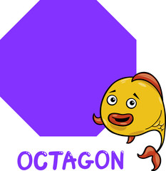 octagon shape with cartoon fish