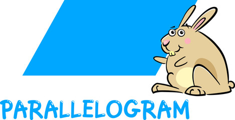 Obraz premium parallelogram shape with cartoon bunny