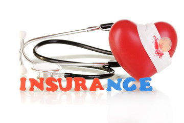 concept of health insurance isolated on white