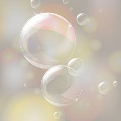 Vector illustration of shiny bubbles