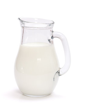 Milk in glass jug