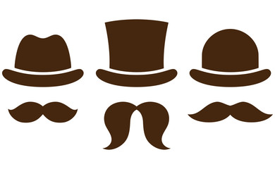 Hats with mustaches
