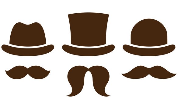 Hats with mustaches