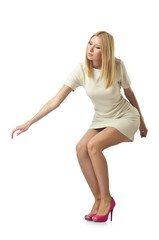 Woman in various poses in studio