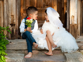 Kids Love Couple After the Wedding
