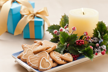Fototapeta na wymiar Christmas cookies, and presents