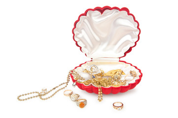 Lots of jewellery on white