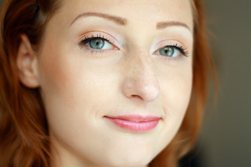 model with nude make up