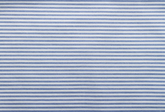 White and blue striped fabric texture with copy space
