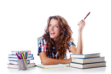 Student preparing for the exams