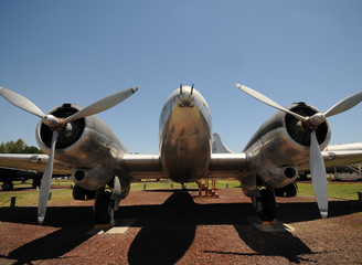 Old bomber front view