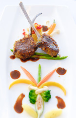 Lamb steak with black pepper sauce