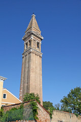 Fototapeta premium leaning church tower on the island of Burano