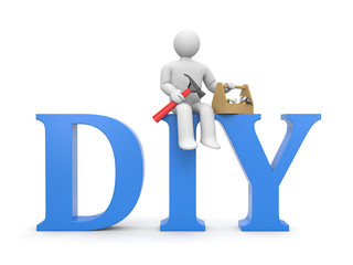 Worker with tools. DIY metaphor