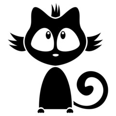 Cute black kitten illustration