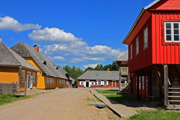 Old colorfull wooden village