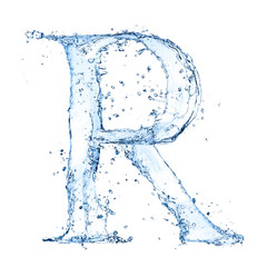 Water splashes letter 