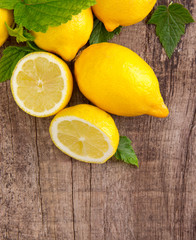 Fresh lemons, upper view
