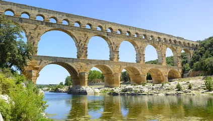 Keuken foto achterwand Pont du Gard Roman aquaduct Pont du Gard, Unesco-site.Languedoc, Frankrijk.