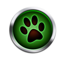 Paw button green
